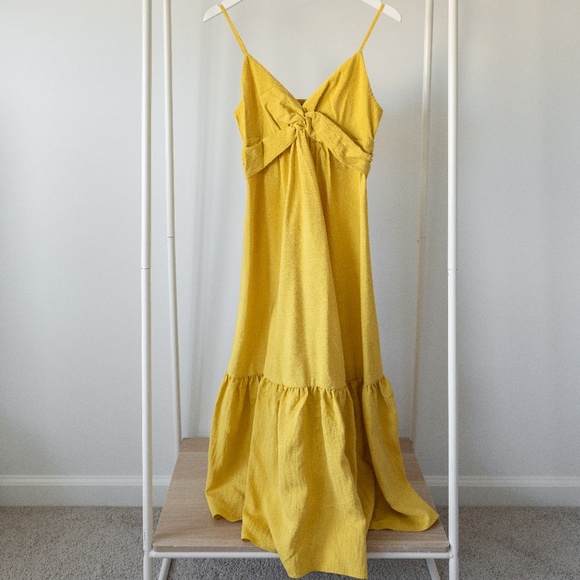 Banana Republic Yellow Twist Front Maxi Dress - Size 8 - Picture 1 of 6